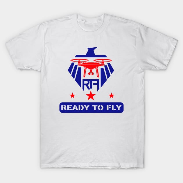 drone ready to fly blue T-Shirt by osvaldoport76